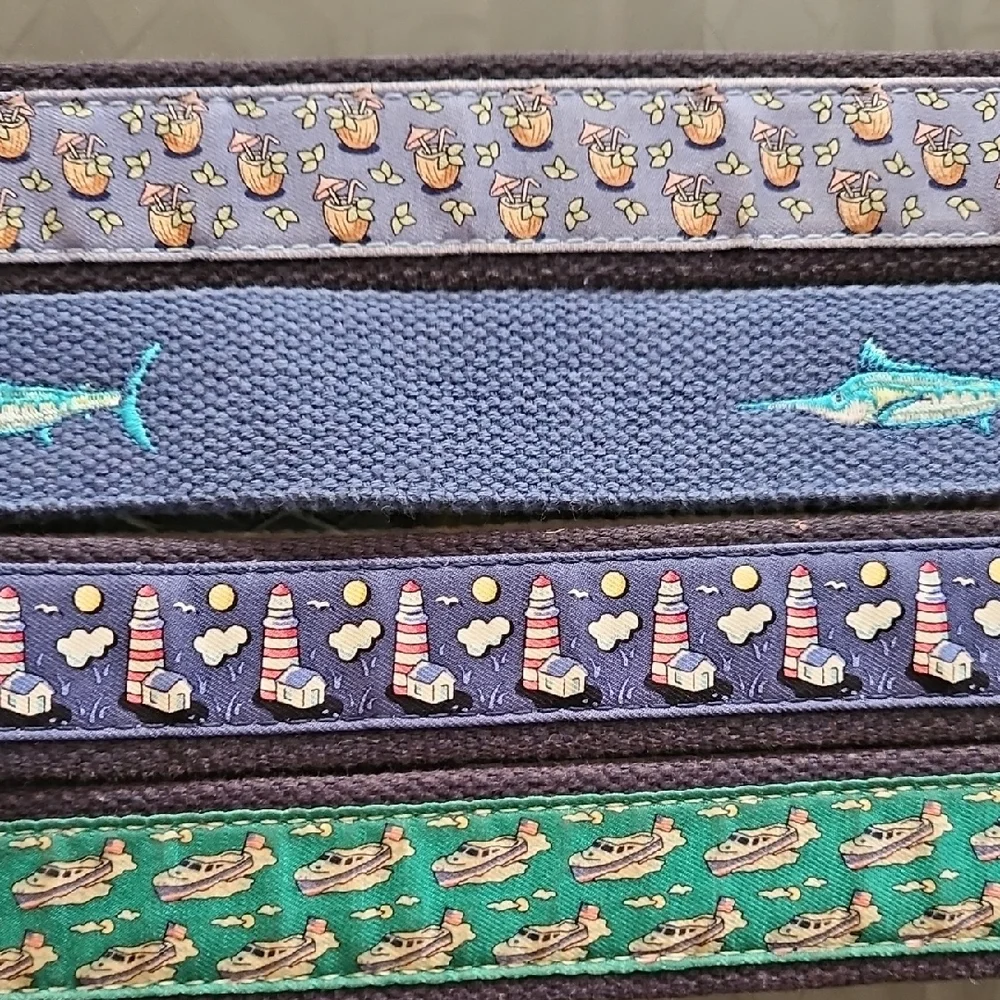 Vineyard Vines Kids 4 Belts in Blue and Green